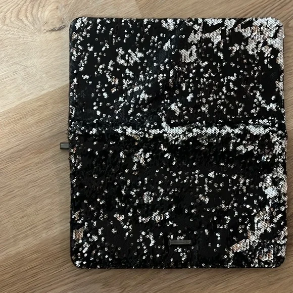 Gorgeous Black Sequin Envelope Clutch Evening Bag - Picture 4 of 5